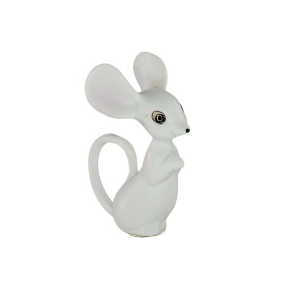 Vintage Freeman McFarlin George Good White Ceramic Mouse Rat Figurine Miniature - Picture 1 of 8